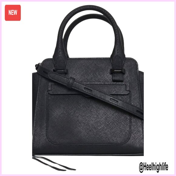 Leather Micro Tote Bag with Crossbody Strap Compact Shoulder Handbag
